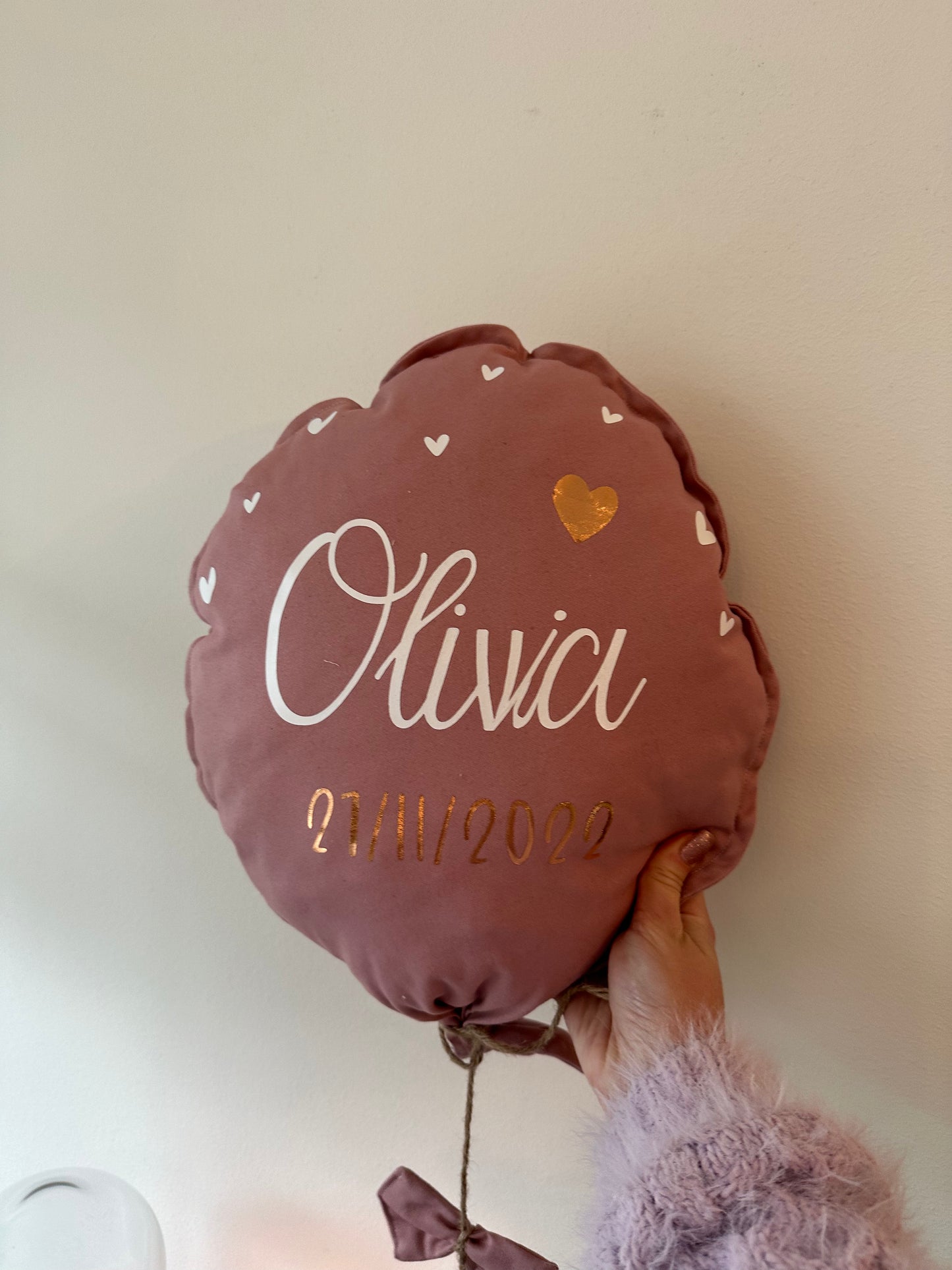 Geboorteballon oudroze