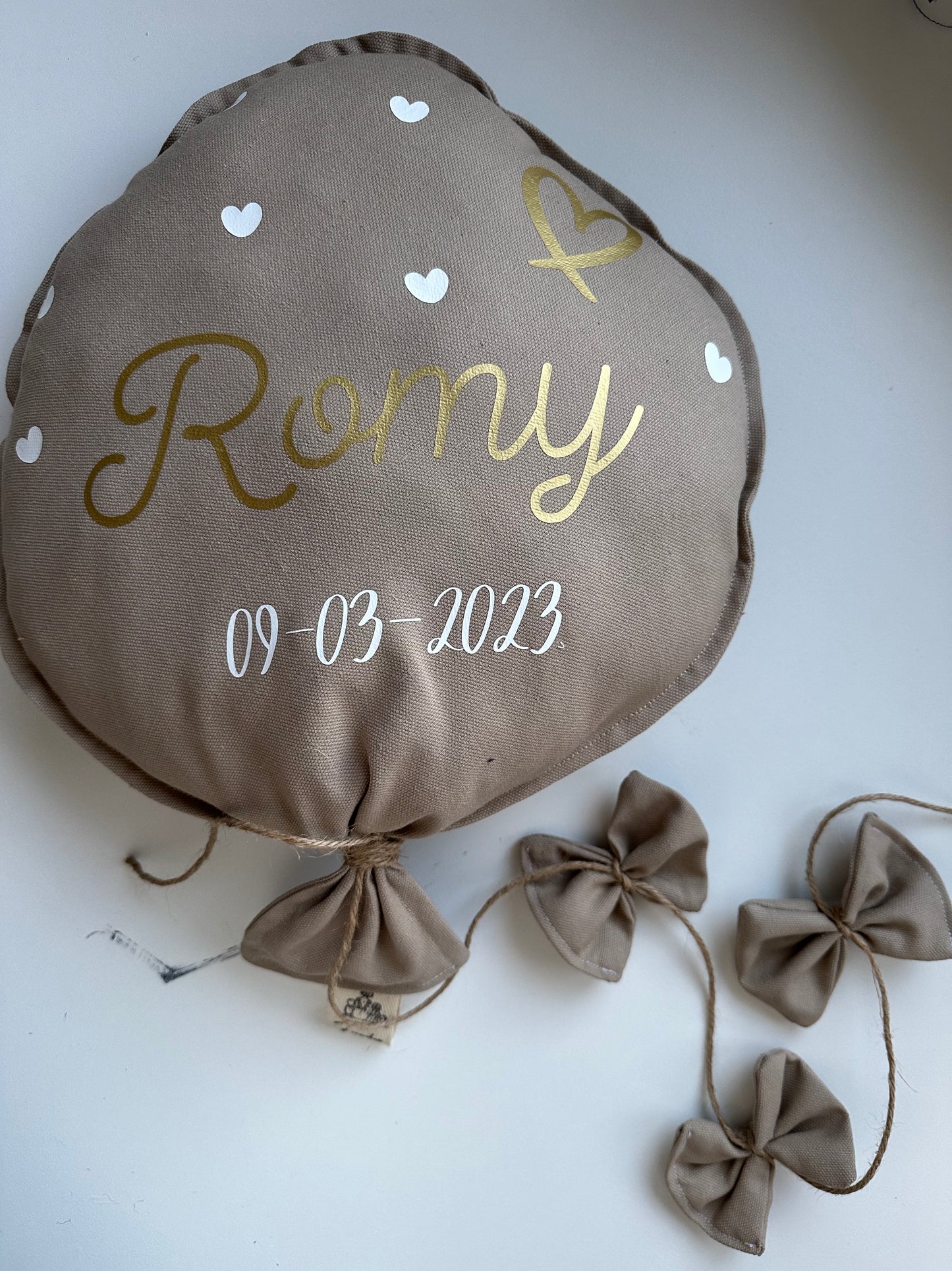 Geboorteballon beige
